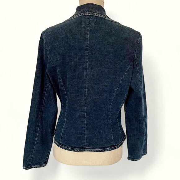 Y2K AMI Women's Blue and Navy Blouse - Picture 3 of 5